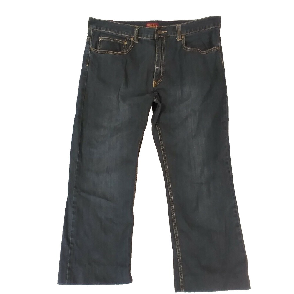 Perry Ellis Jeans Men 38x28 Blue Straight Fit Medium Wash Cotton Denim Pants
